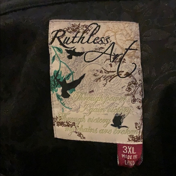 Black Ruthless Art Hood Jacket 3X - Picture 6 of 7